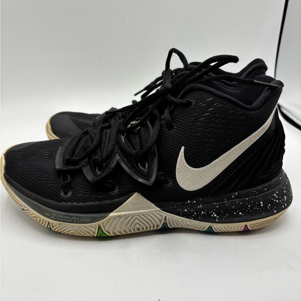 Nike Black and White Kyrie High-Top Sneakers with Speckled Midsole